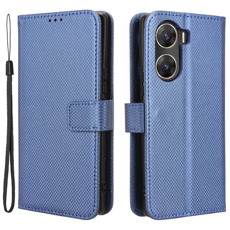 For vivo V29e (India) 5G Case PU Leather Mobile Phone Cover with Wallet - Blue