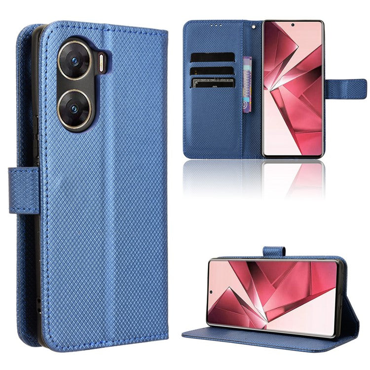 For vivo V29e (India) 5G Case PU Leather Mobile Phone Cover with Wallet - Blue