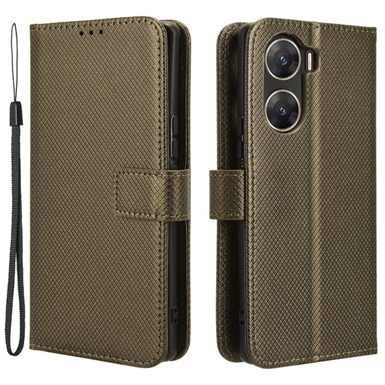 For vivo V29e (India) 5G Case PU Leather Mobile Phone Cover with Wallet - Brown