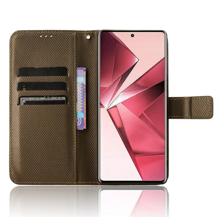 For vivo V29e (India) 5G Case PU Leather Mobile Phone Cover with Wallet - Brown