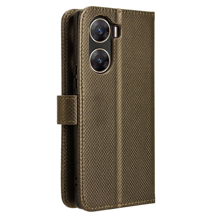 For vivo V29e (India) 5G Case PU Leather Mobile Phone Cover with Wallet - Brown