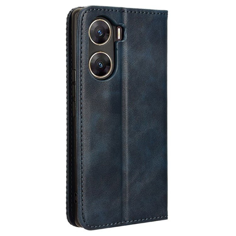 For vivo V29e (India) 5G Case Wallet Retro PU Leather Phone Cover - Blue