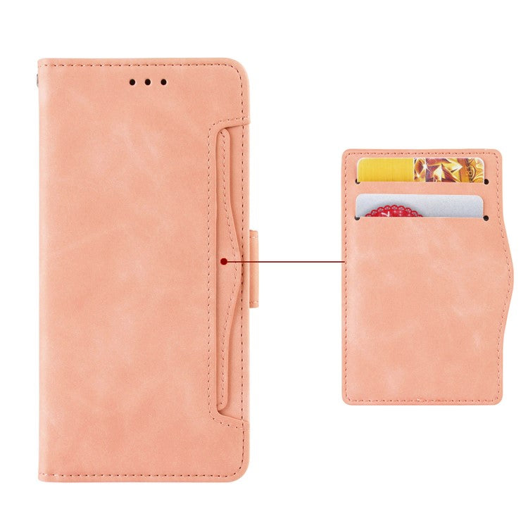 For vivo V29e (India) 5G Case Leather Phone Cover with Multiple Card Slots - Pink