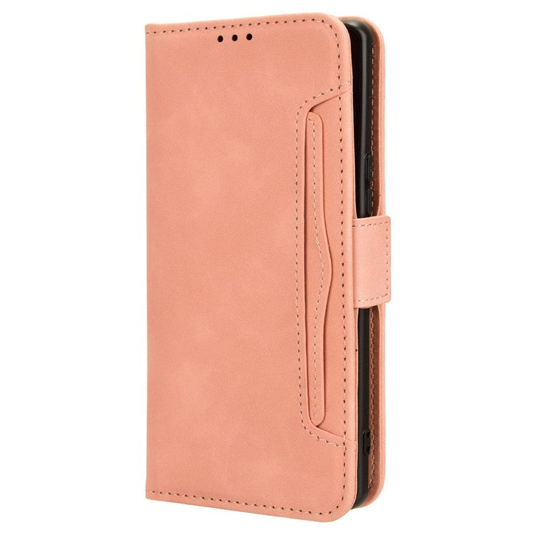 For vivo V29e (India) 5G Case Leather Phone Cover with Multiple Card Slots - Pink