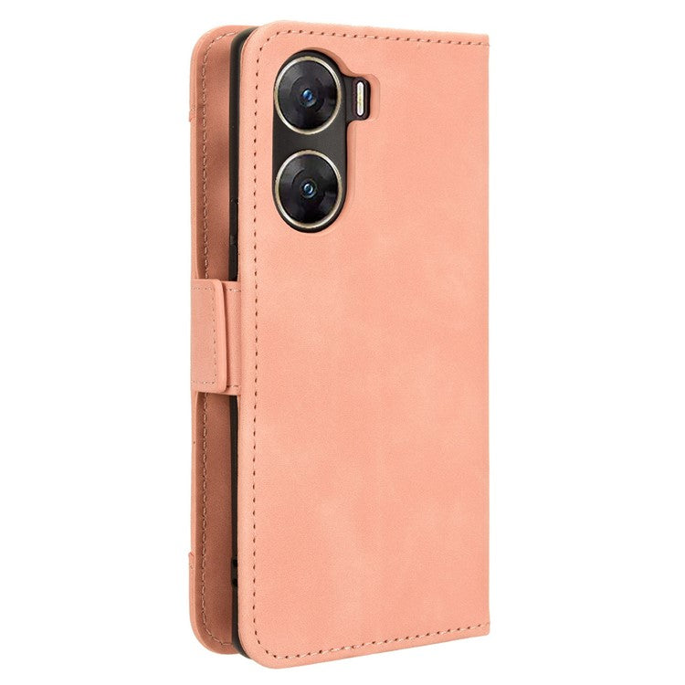 For vivo V29e (India) 5G Case Leather Phone Cover with Multiple Card Slots - Pink