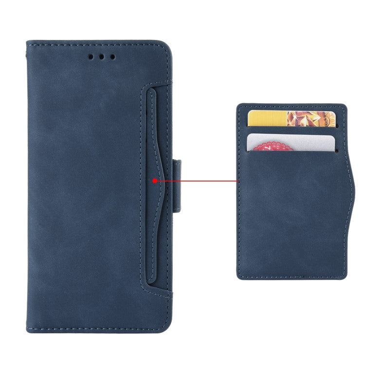 For vivo V29e (India) 5G Case Leather Phone Cover with Multiple Card Slots - Blue