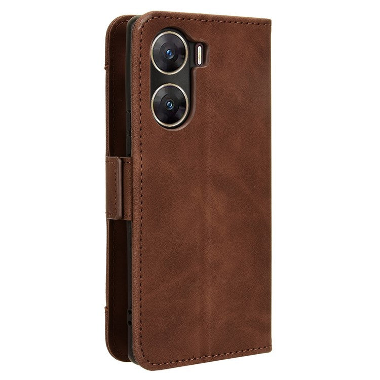 For vivo V29e (India) 5G Case Leather Phone Cover with Multiple Card Slots - Brown