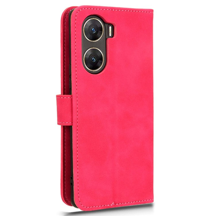 For vivo V29e (India) 5G Case Skin-touch Leather Cover with Wallet Stand - Rose