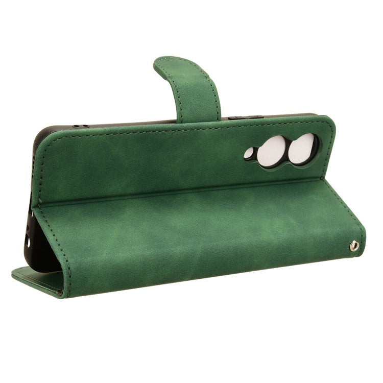 For vivo Y17s 4G Case Anti-drop PU Leather Cover with Wallet - Green