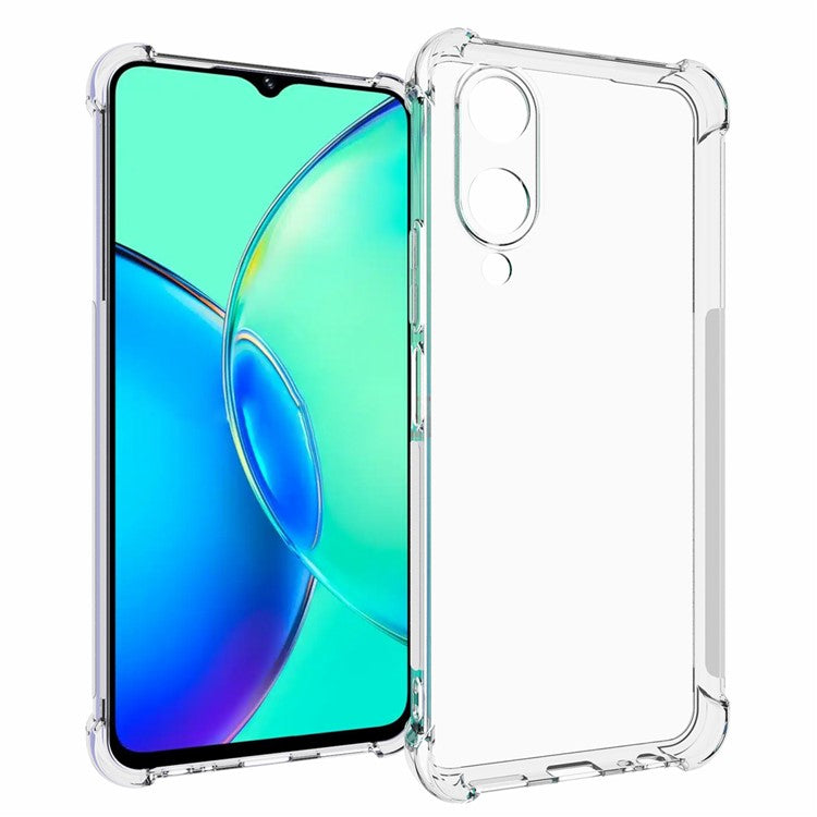 For vivo Y17s 4G Case Flexible TPU Anti-slip Anti-drop Transparent Phone Back Cover