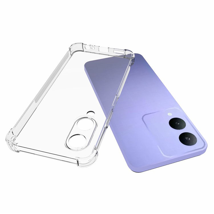 For vivo Y17s 4G Case Flexible TPU Anti-slip Anti-drop Transparent Phone Back Cover