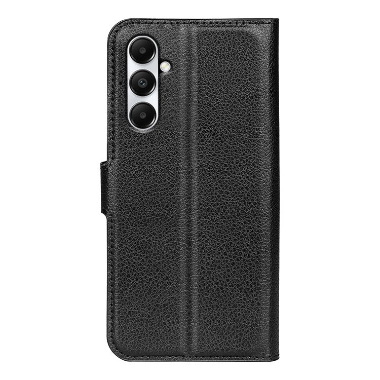 For Samsung Galaxy A05s 4G Case Litchi Texture Stand Leather Wallet Phone Shell - Black