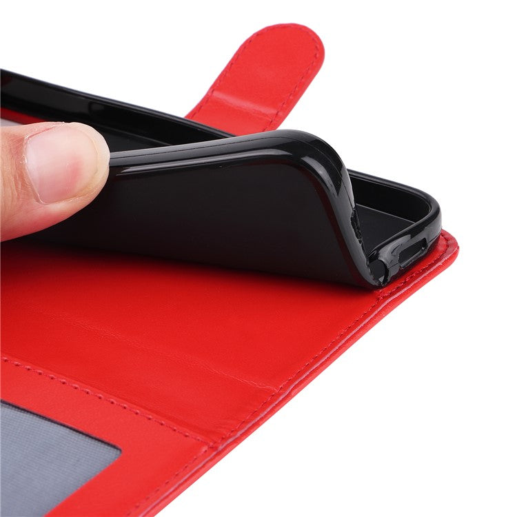 For vivo Y17s 4G Case Stand Wallet PU Leather Phone Cover - Red