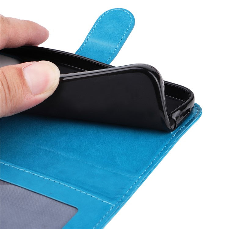 For vivo Y17s 4G Case Stand Wallet PU Leather Phone Cover - Blue