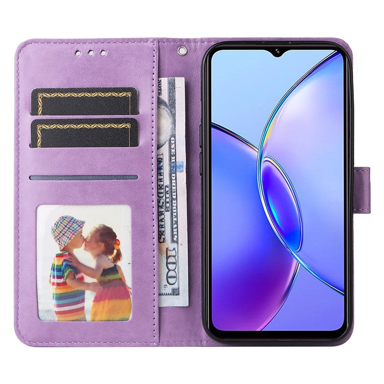 For vivo Y17s 4G Case Stand Wallet PU Leather Phone Cover - Purple