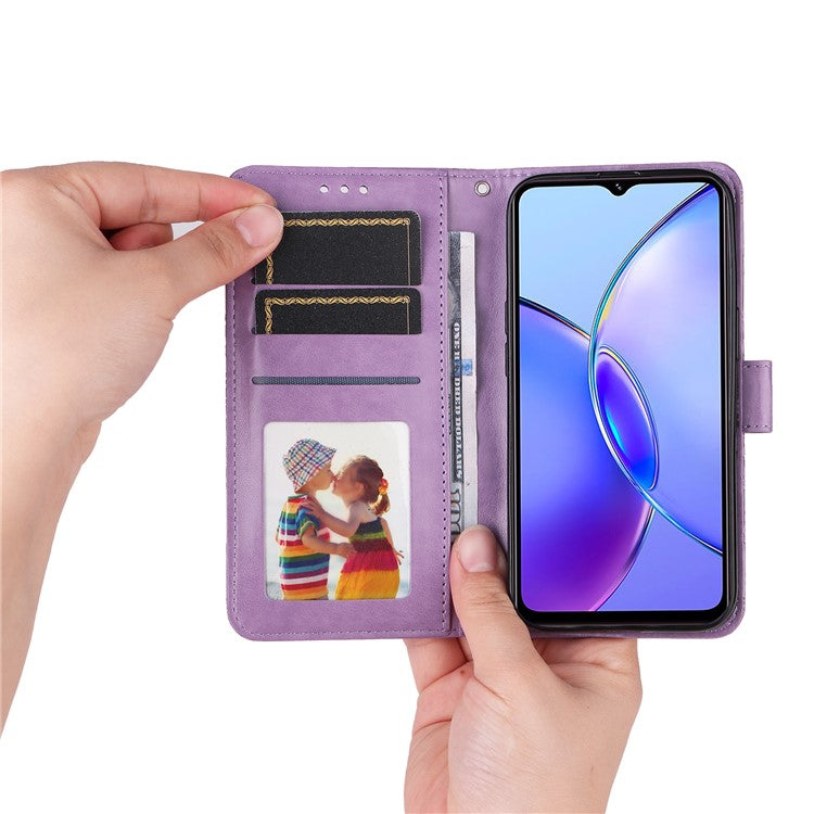 For vivo Y17s 4G Case Stand Wallet PU Leather Phone Cover - Purple