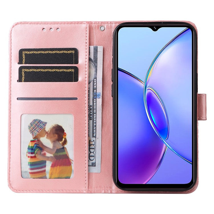 For vivo Y17s 4G Case Stand Wallet PU Leather Phone Cover - Pink