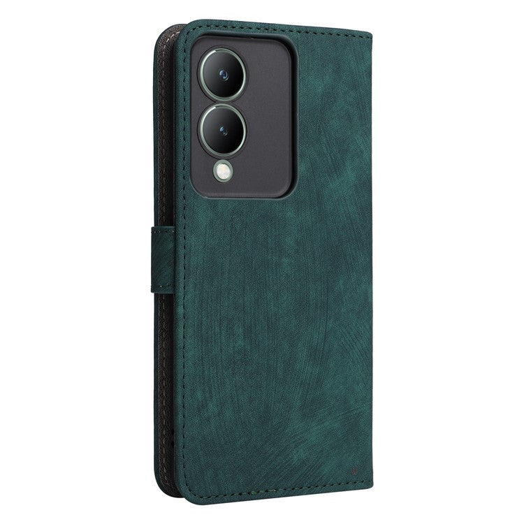 For vivo Y17s 4G / Y33t (2023) V2317A Case Bump Proof RFID Blocking Phone Cover with Strap - Green