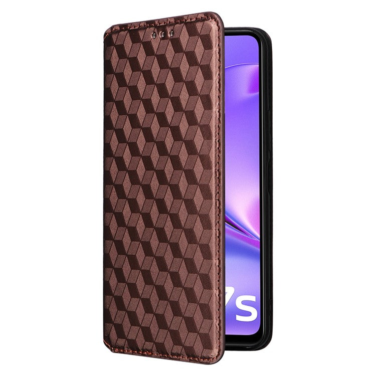 For vivo Y17s 4G / Y33t (2023) V2317A Case Drop Resistant PU Leather Stand Cover - Brown