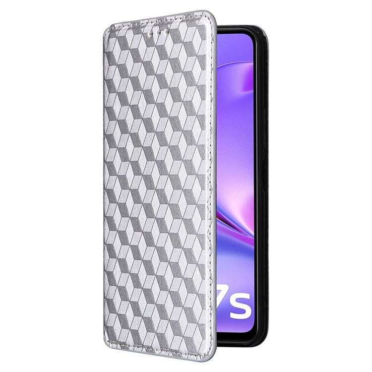 For vivo Y17s 4G / Y33t (2023) V2317A Case Drop Resistant PU Leather Stand Cover - Silver