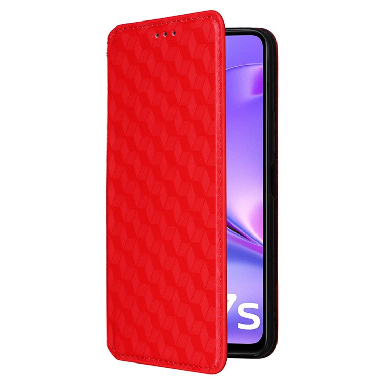 For vivo Y17s 4G / Y33t (2023) V2317A Case Drop Resistant PU Leather Stand Cover - Red