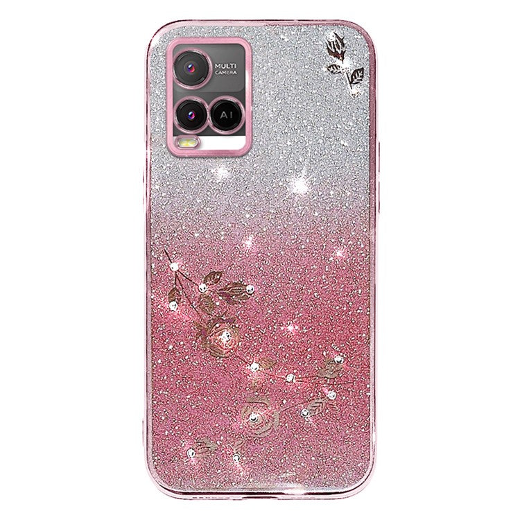 KADEM For vivo Y21 / Y21s / Y21a 4G / Y21e 4G / Y21t 4G / Y33s / Y33t 4G Case Glitter TPU Back Cover - Rose Gold