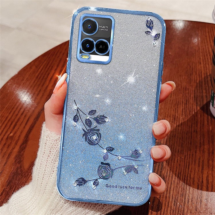 KADEM For vivo Y21 / Y21s / Y21a 4G / Y21e 4G / Y21t 4G / Y33s / Y33t 4G Case Glitter TPU Back Cover - Blue