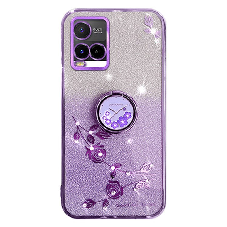 KADEM For vivo Y21 / Y33s / Y21s / Y21t 4G / Y21e 4G / Y21a 4G / Y33t 4G Cover TPU Phone Kickstand Case - Purple