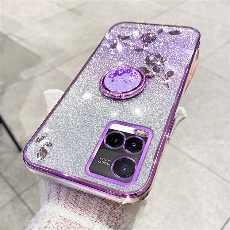 KADEM For vivo Y21 / Y33s / Y21s / Y21t 4G / Y21e 4G / Y21a 4G / Y33t 4G Cover TPU Phone Kickstand Case - Purple