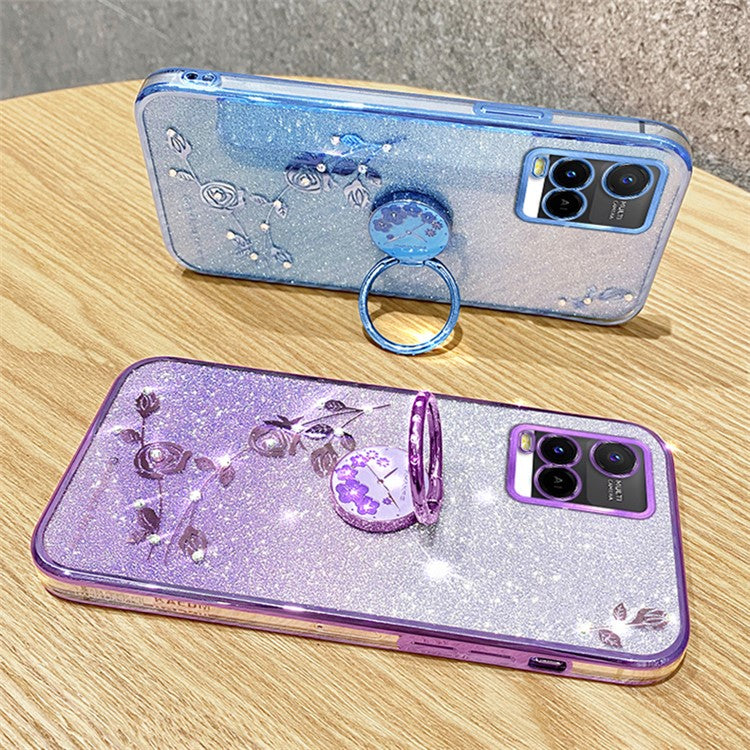 KADEM For vivo Y21 / Y33s / Y21s / Y21t 4G / Y21e 4G / Y21a 4G / Y33t 4G Cover TPU Phone Kickstand Case - Purple