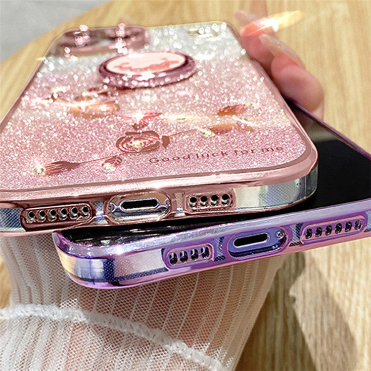 KADEM For vivo V23 Pro 5G / S12 Pro Case Flower Pattern Fall-proof TPU Phone Cover - Rose Gold