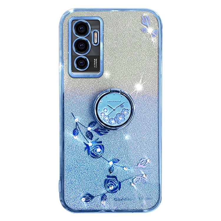 KADEM For vivo Y75 4G / S10e 5G / V23e 5G / V23e 4G Case Back Guard Gradient TPU Phone Cover - Blue