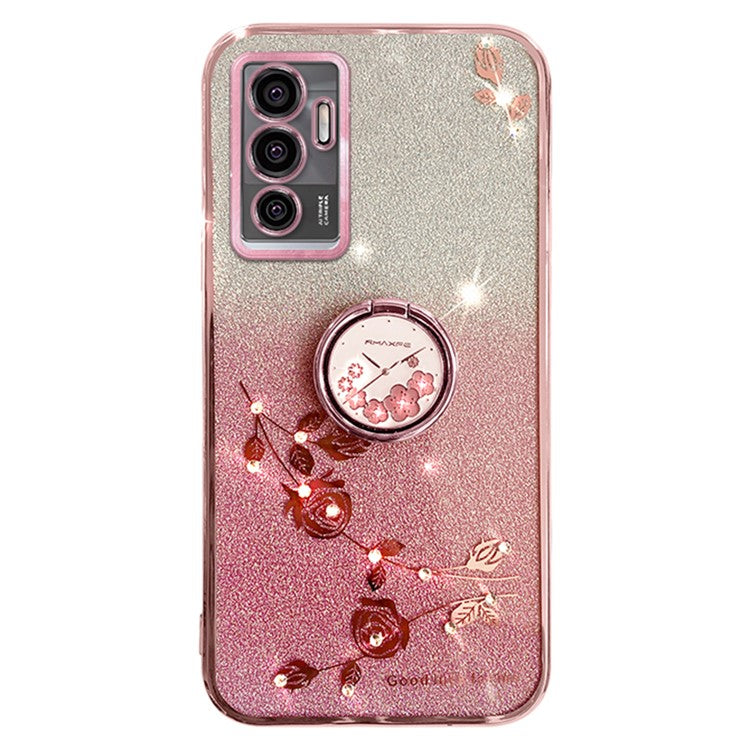 KADEM For vivo Y75 4G / S10e 5G / V23e 5G / V23e 4G Case Back Guard Gradient TPU Phone Cover - Rose Gold