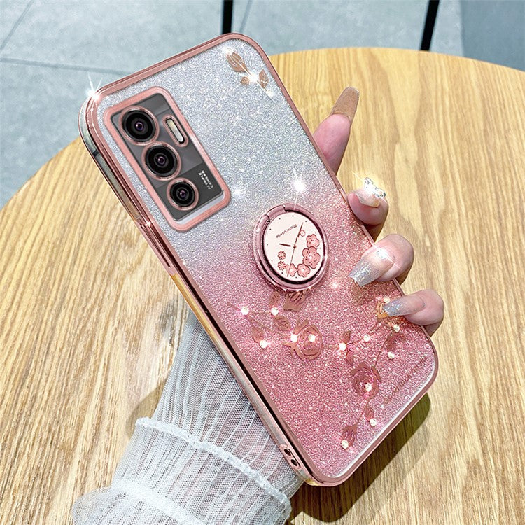 KADEM For vivo Y75 4G / S10e 5G / V23e 5G / V23e 4G Case Back Guard Gradient TPU Phone Cover - Rose Gold