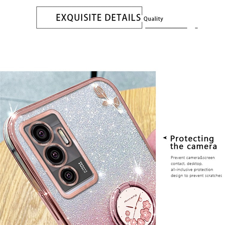 KADEM For vivo Y75 4G / S10e 5G / V23e 5G / V23e 4G Case Back Guard Gradient TPU Phone Cover - Rose Gold