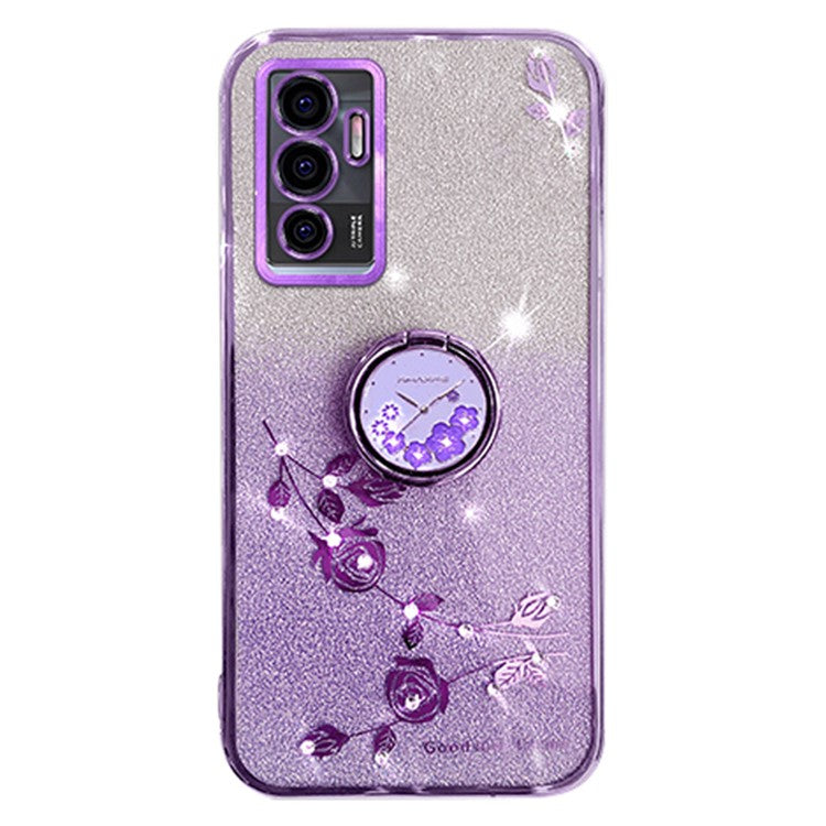 KADEM For vivo Y75 4G / S10e 5G / V23e 5G / V23e 4G Case Back Guard Gradient TPU Phone Cover - Purple