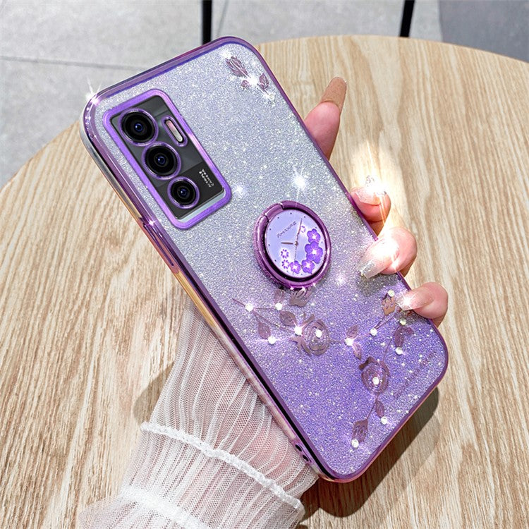 KADEM For vivo Y75 4G / S10e 5G / V23e 5G / V23e 4G Case Back Guard Gradient TPU Phone Cover - Purple