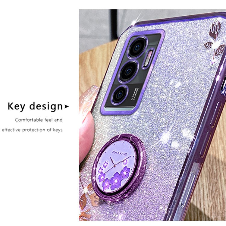 KADEM For vivo Y75 4G / S10e 5G / V23e 5G / V23e 4G Case Back Guard Gradient TPU Phone Cover - Purple