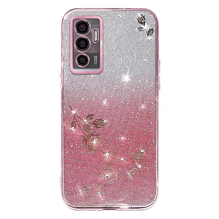 KADEM For vivo Y75 4G / S10e 5G / V23e 4G / 5G Case Gradient Glitter TPU Phone Cover - Rose Gold