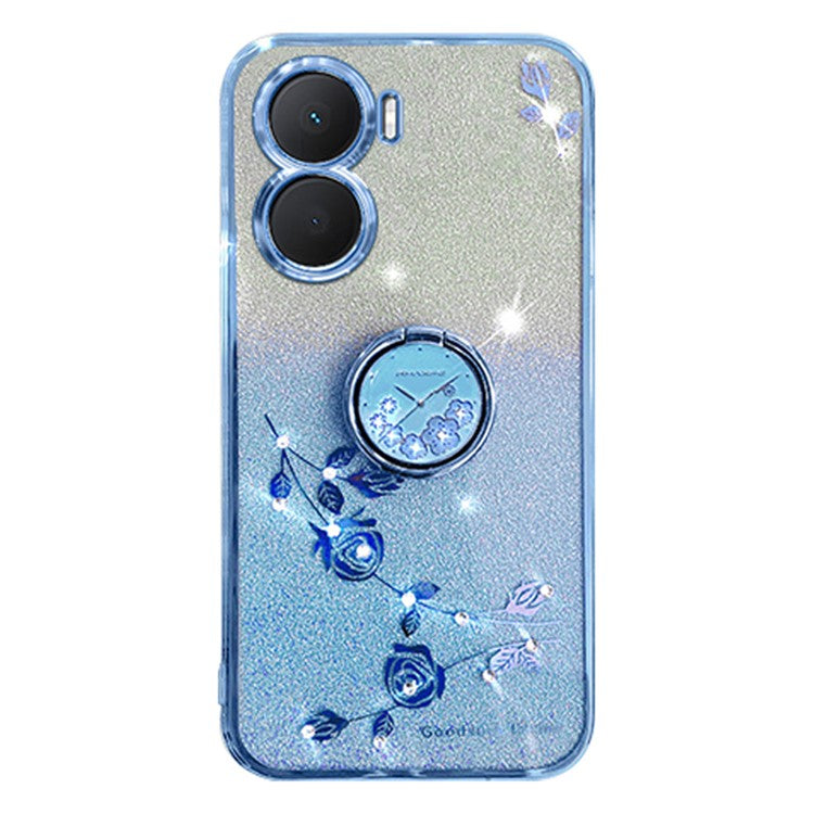 KADEM For vivo V29e (India) 5G Cell Phone Case TPU Ring Kickstand Mobile Phone Cover - Blue