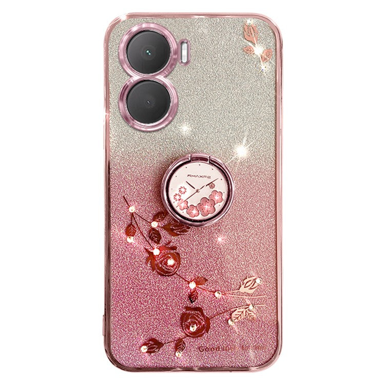 KADEM For vivo V29e (India) 5G Cell Phone Case TPU Ring Kickstand Mobile Phone Cover - Rose Gold