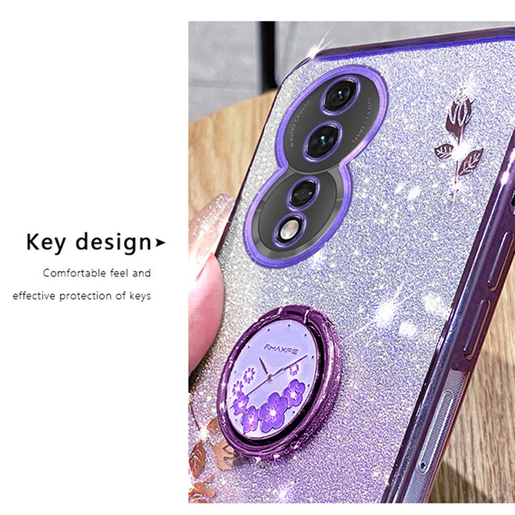 KADEM For vivo Y100 5G Case Kickstand Gradient TPU Phone Cover - Purple