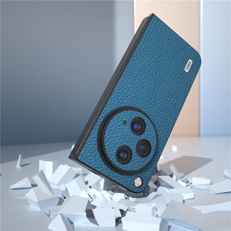 ABEEL For Oppo Find N3 5G / OnePlus Open Case Genuine Cow Leather Hard PC Shell Cover - Blue