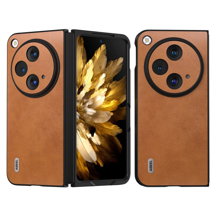 ABEEL For Oppo Find N3 5G / OnePlus Open Case Cowhide Texture Protective Shell Phone Cover - Brown