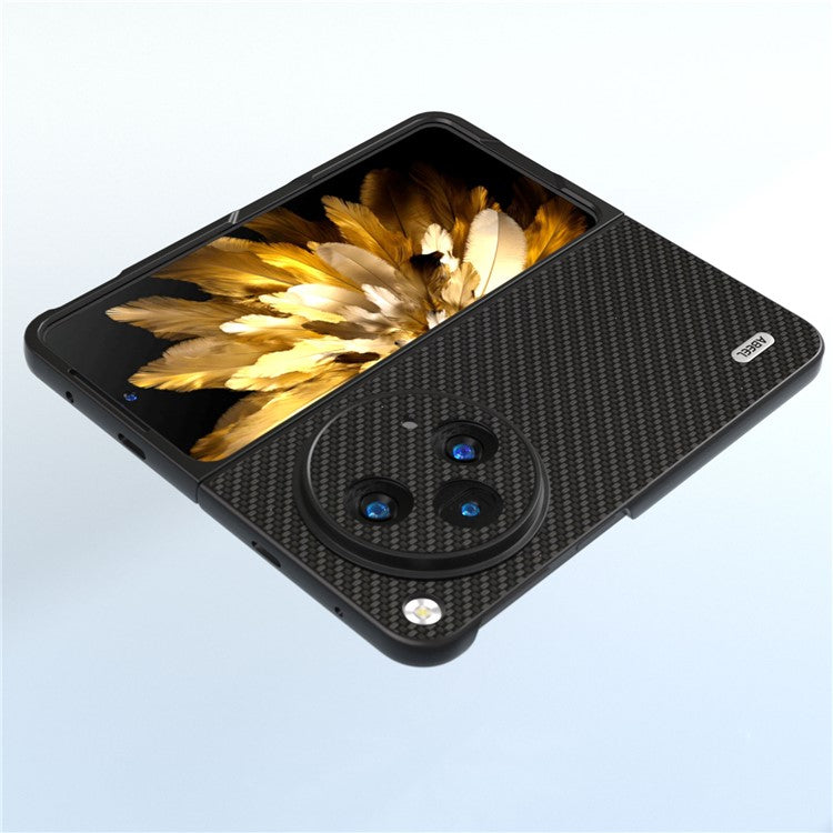 ABEEL For Oppo Find N3 5G / OnePlus Open Case PU Leather Carbon Fiber Texture Back Cover - Black