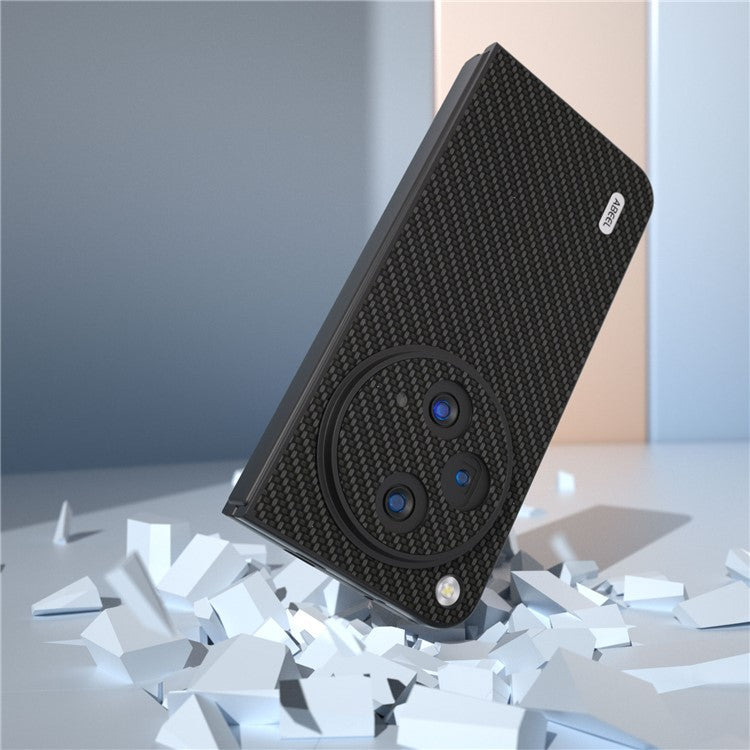 ABEEL For Oppo Find N3 5G / OnePlus Open Case PU Leather Carbon Fiber Texture Back Cover - Black