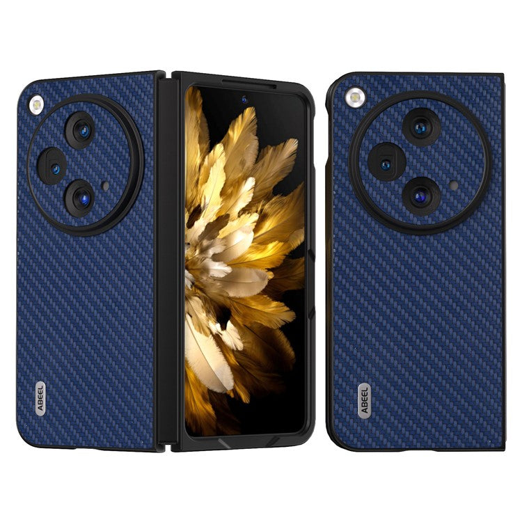 ABEEL For Oppo Find N3 5G / OnePlus Open Case PU Leather Carbon Fiber Texture Back Cover - Blue