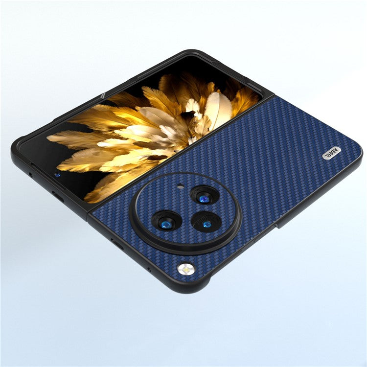 ABEEL For Oppo Find N3 5G / OnePlus Open Case PU Leather Carbon Fiber Texture Back Cover - Blue