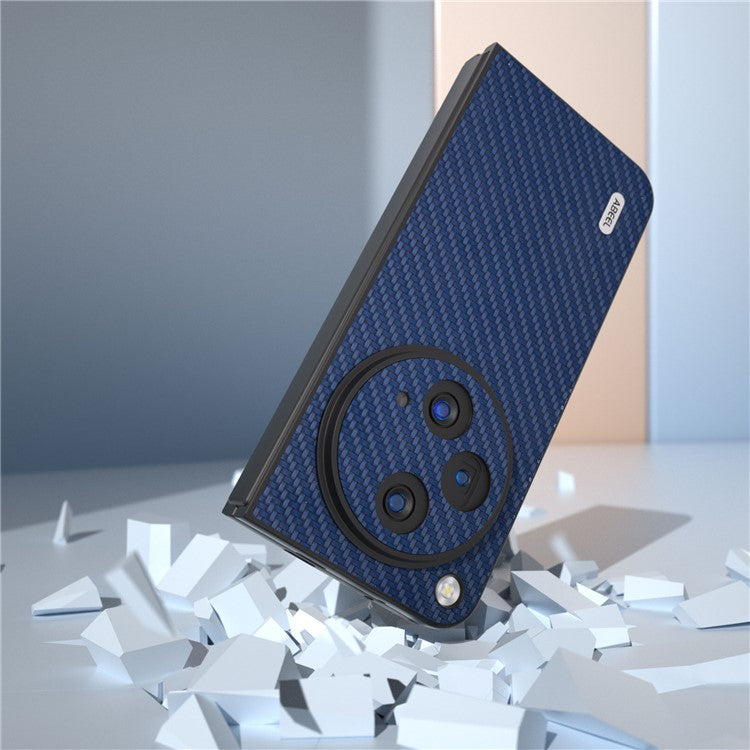 ABEEL For Oppo Find N3 5G / OnePlus Open Case PU Leather Carbon Fiber Texture Back Cover - Blue