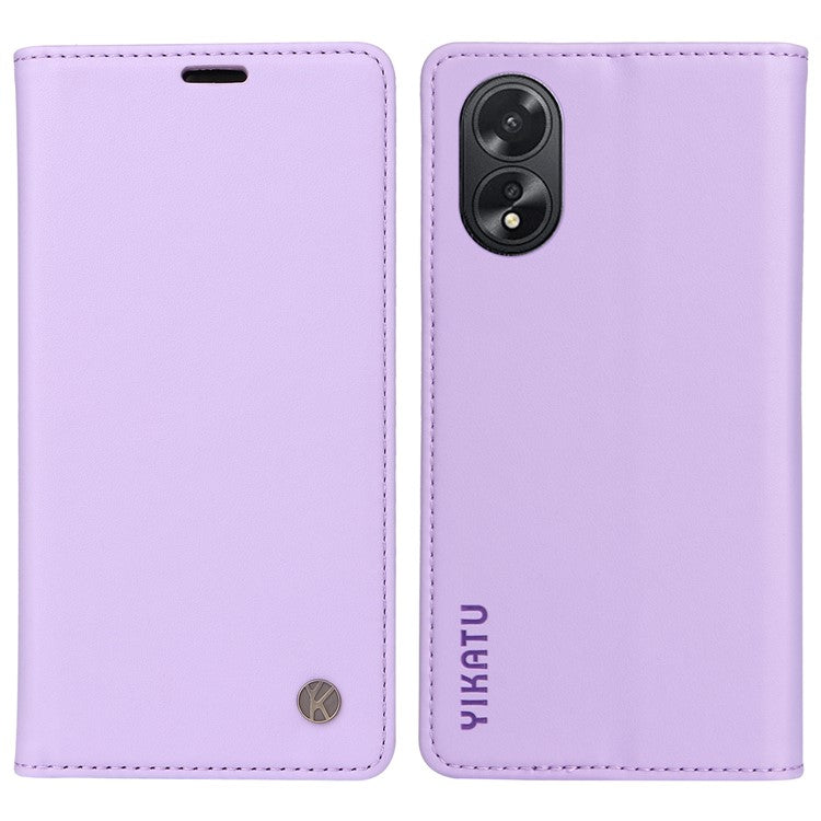 YIKATU YK-001 For Oppo A38 4G Case Full Protection PU Leather Wallet Phone Cover - Light Purple